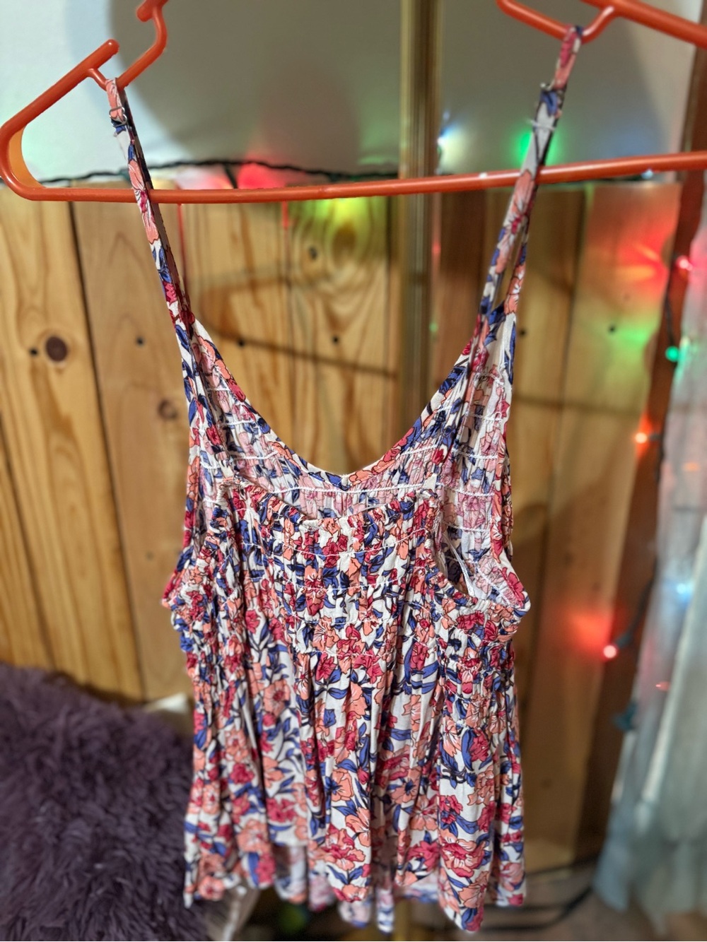 Floral Smocked Spaghetti Strap Cami - Multi